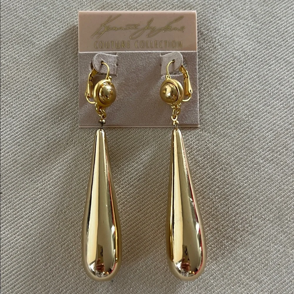 Kenneth Lane Elegant Gold Drop Earrings - Picture 6 of 9